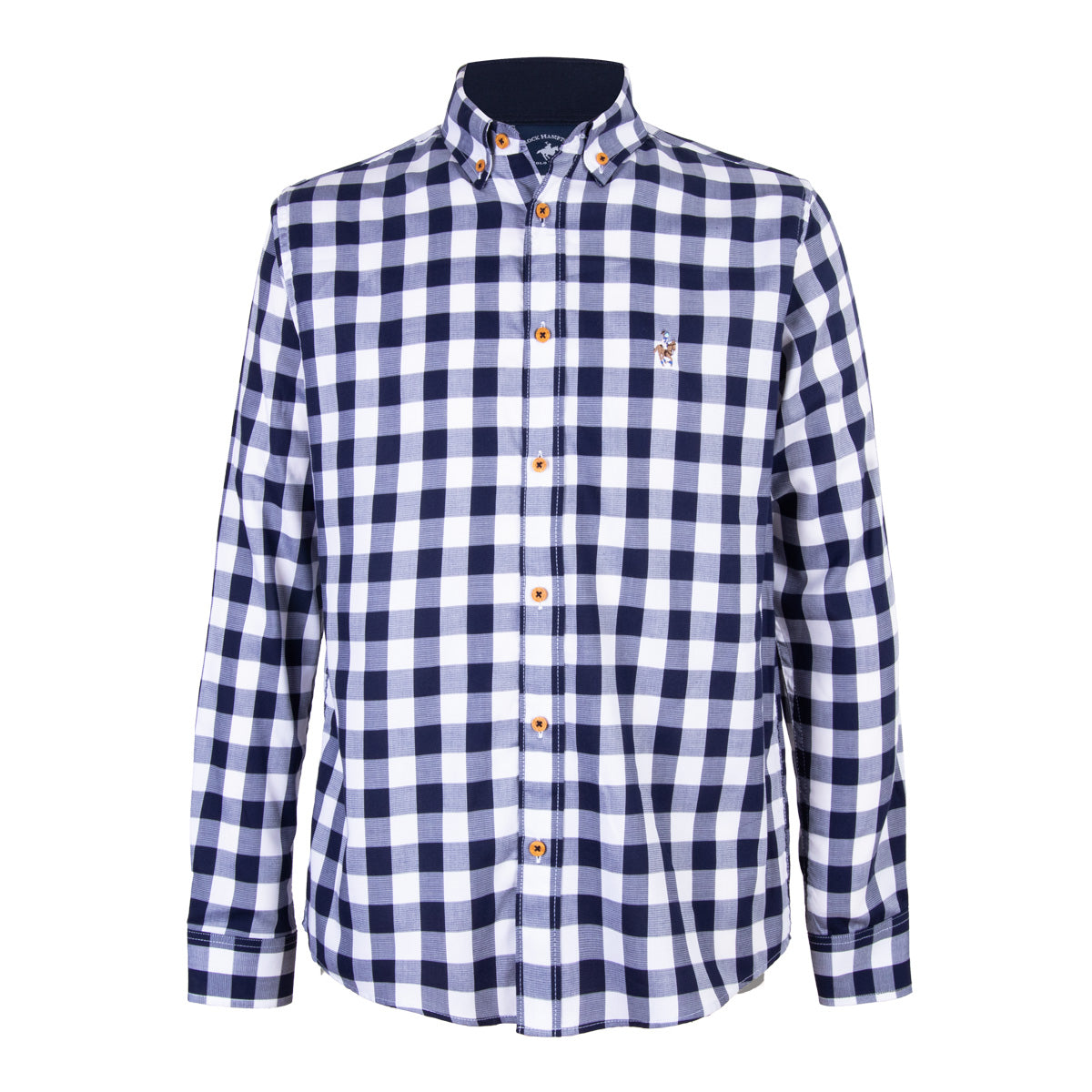 Camisa Cuadros Poliéster Marino