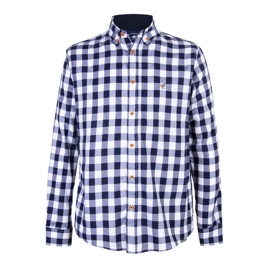 Camisa Cuadros Poliéster Marino