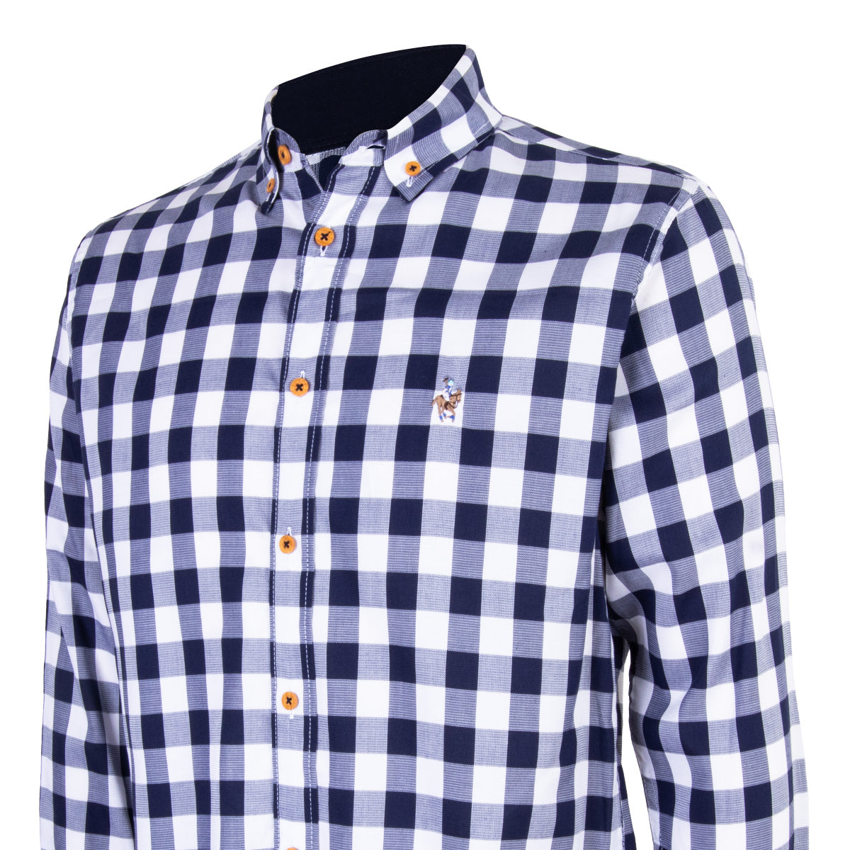 Camisa Cuadros Poliéster Marino