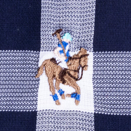 Camisa Cuadros Poliéster Marino