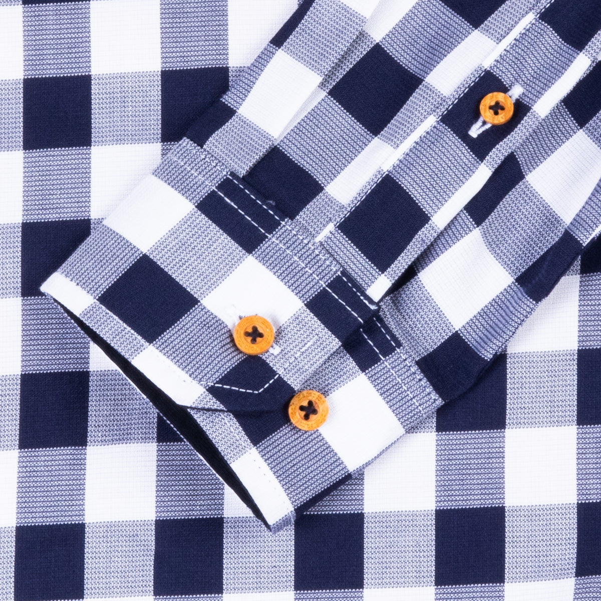 Camisa Cuadros Poliéster Marino