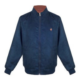 Chamarra Doble Vista Suede Marino/Café