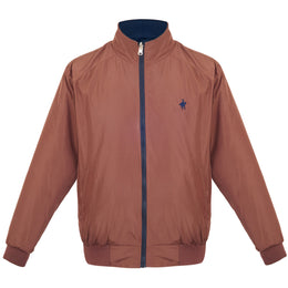 Chamarra Doble Vista Suede Marino/Café