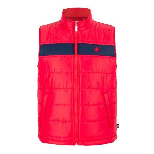 Chaleco Puffer Franja Rojo