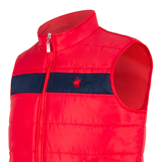 Chaleco Puffer Franja Rojo