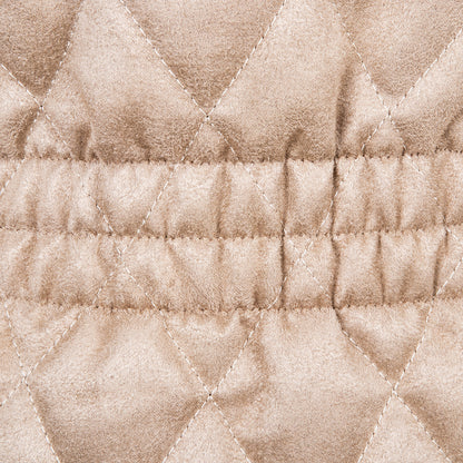Chaleco Suede Rombos Cintura Elástica Arena