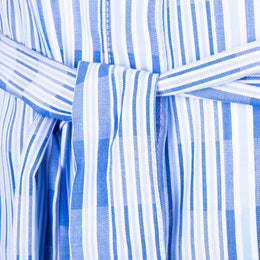 Vestido Camisero Rayas Algodón Cielo