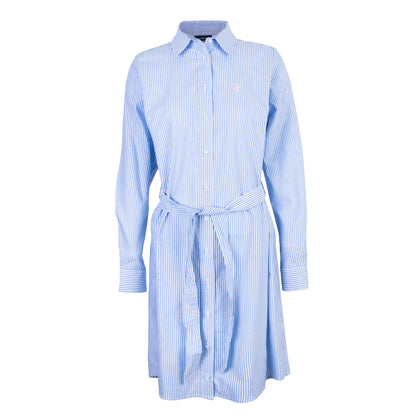 Vestido Camisero Rayas Algodón Cielo