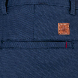 Pantalón Gabardina Print Modern Fit Marino